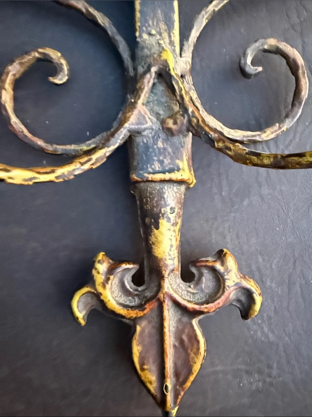 Gold Ornate Metal Wall Candle Sconce gothic